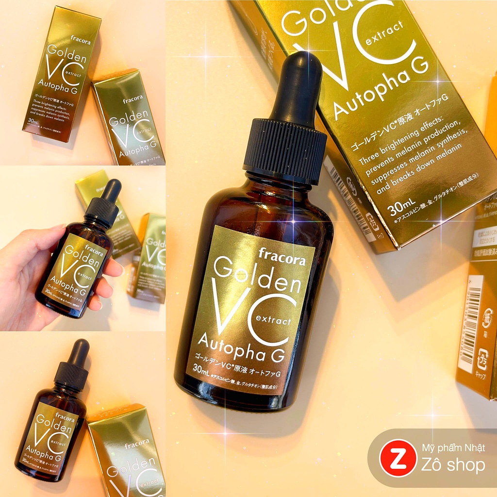 Serum Vàng Fracora Dưỡng Trắng Hồng, Giảm Thâm, Căng Bóng Fracora Golden VC Extract Serum (30ml)