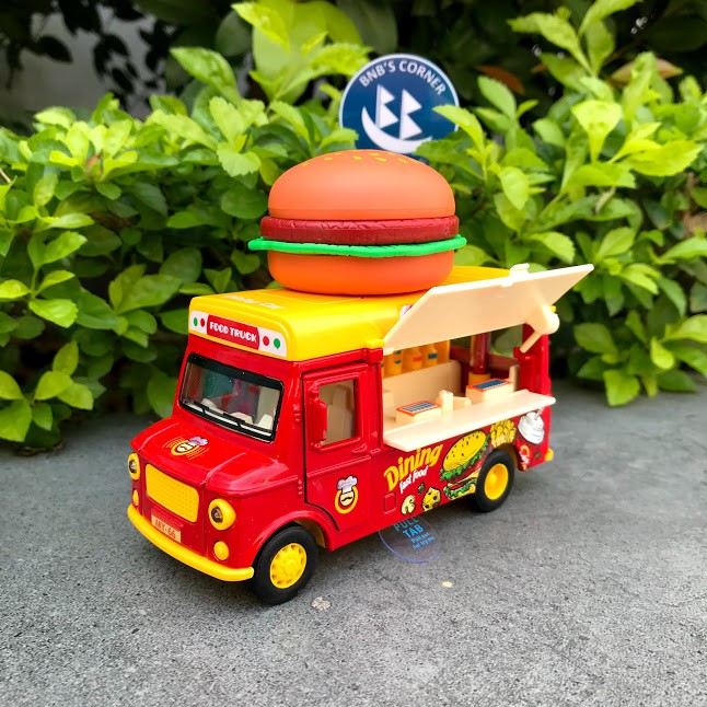 Mô hình đồ chơi xe bán hamburger lưu động có đèn và âm thanh