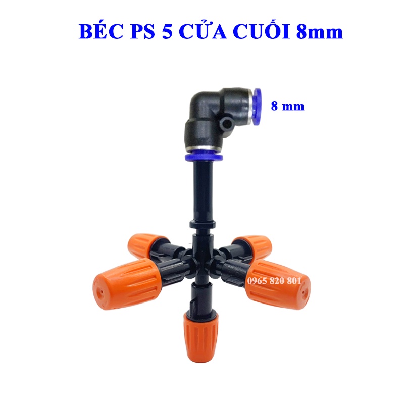 Béc phun sương 5 cửa CAM kèm góc 8mm ( béc cuối )