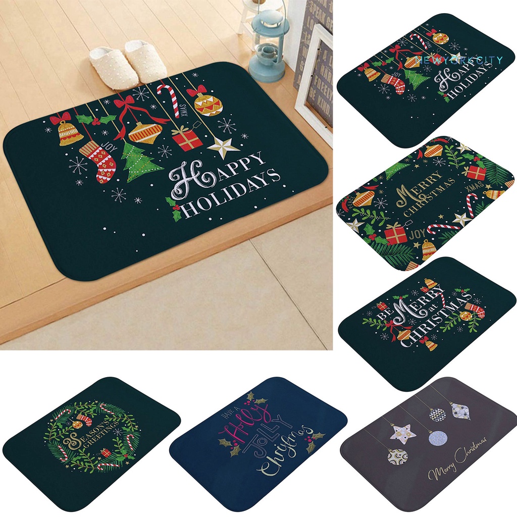 Thảm lót cửa chùi chân Chống Nước Chống Trượt Họa Tiết Giáng Sinh