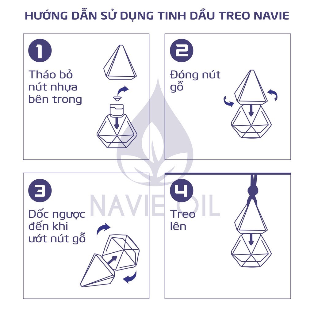 Tinh dầu treo xe Ô tô phòng ngủ phòng vệ sinh tủ quần áo thiên nhiên nguyên chất NAVIE TD02