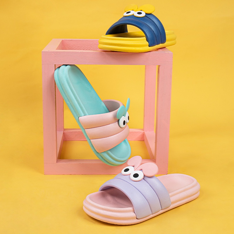 Dép PVC Đi Trong Nhà Chống Mài Mòn Hình Mắt Nhỏ Dễ Thương Cho Cặp Đôi