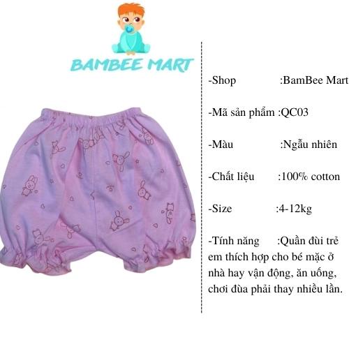 Quần chục cho bé gái chất cotton 100% siêu mềm nhiều họa tiết đáng yêu QC03 BamBeeMart