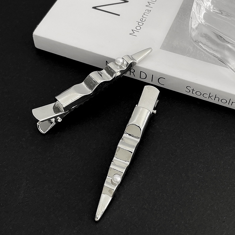 Kẹp Tóc Kim Loại Đính Ngọc Trai Đơn Giản Thời Trang