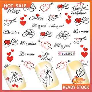 Nhãn dán chữ I Love You trang trí móng tay nghệ thuật