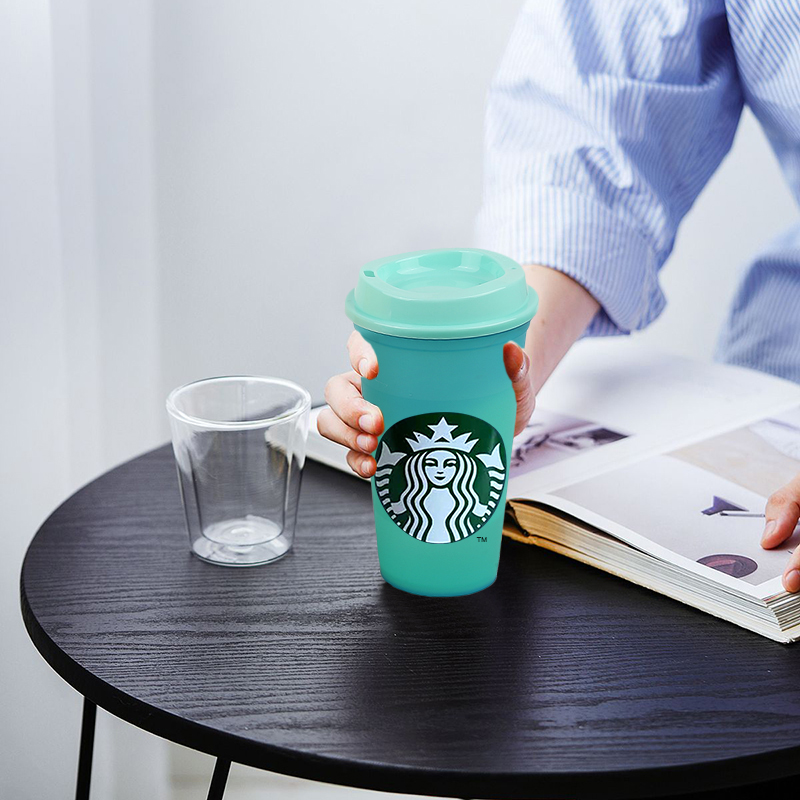 STARBUCKS Ly Uống Cà Phê Đổi Màu Độc Đáo 473ml / 16floz