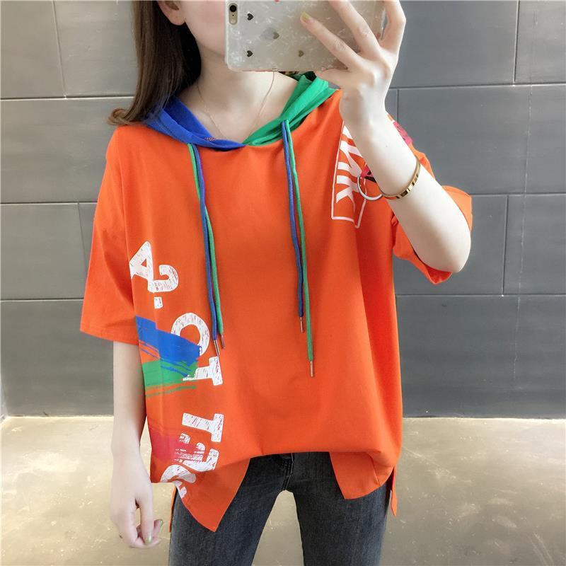 Áo Hoodie Ngắn Tay In Họa Tiết Graffiti Phong Cách Hàn Quốc Cho Nữ 2021