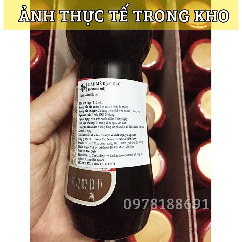 Dầu Mè, Vừng đen Hàn Quốc Nguyên Chất Chai 110ML BEKSUL Nhập Khẩu Hàn Quốc