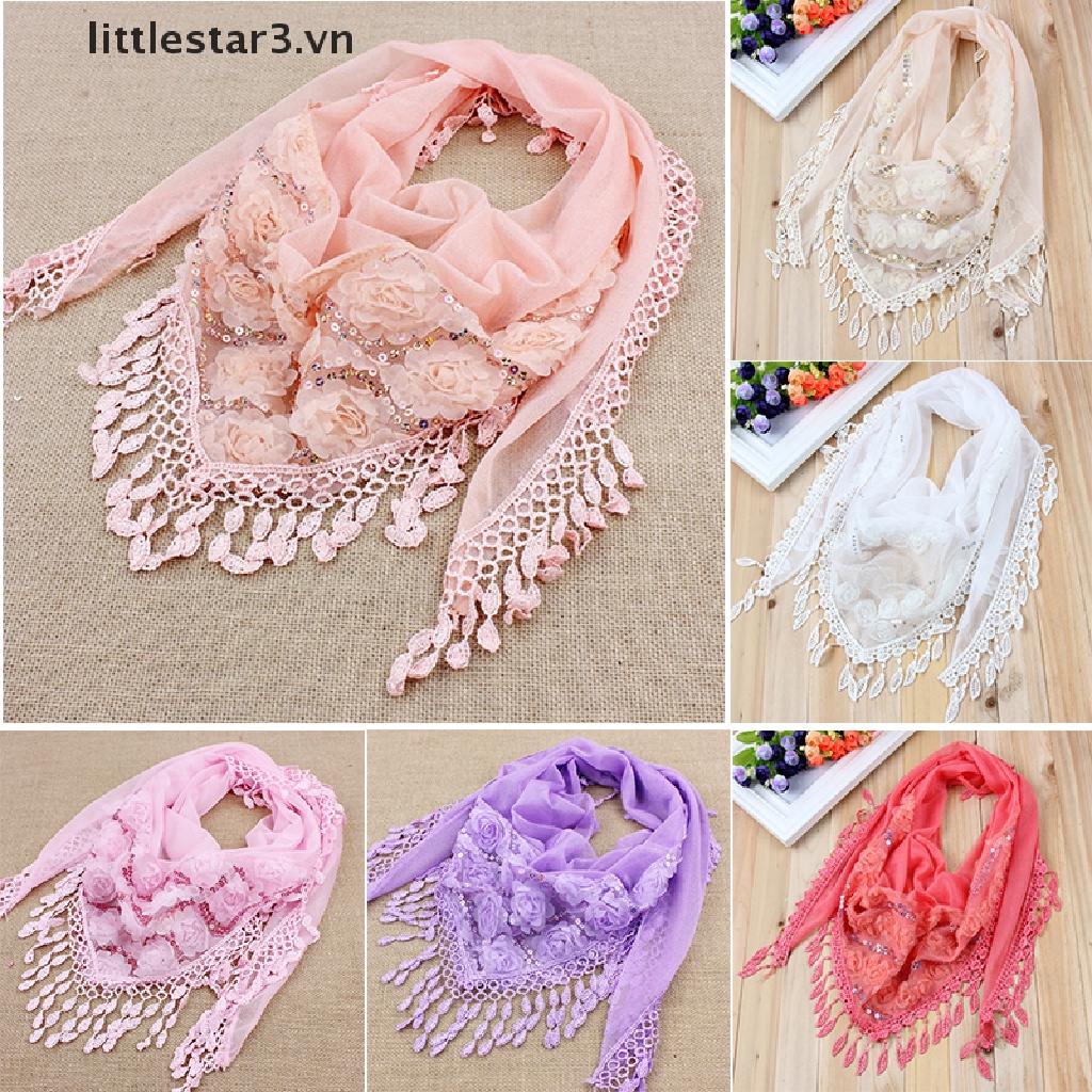Bộ 3 khăn choàng cổ vải lụa phối tua rua thêu họa tiết độc đáo thời trang cho nữ
 | BigBuy360 - bigbuy360.vn