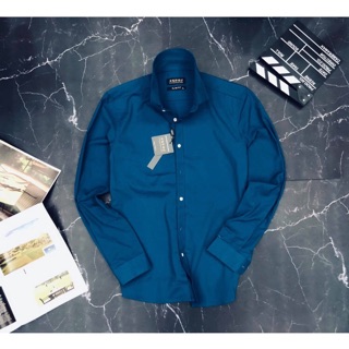 [ giảm giá lẻ size] Áo sơ mi nam xanh navi có ảnh thật