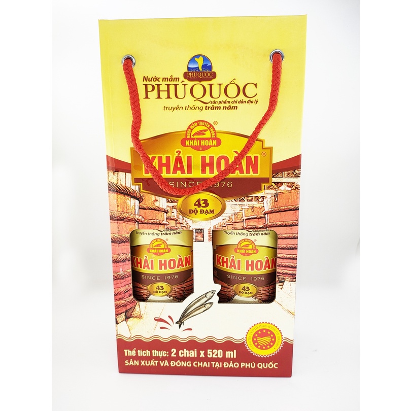 Nước mắm Phú Quốc KHẢI HOÀN 43 độ đạm chai 520ml