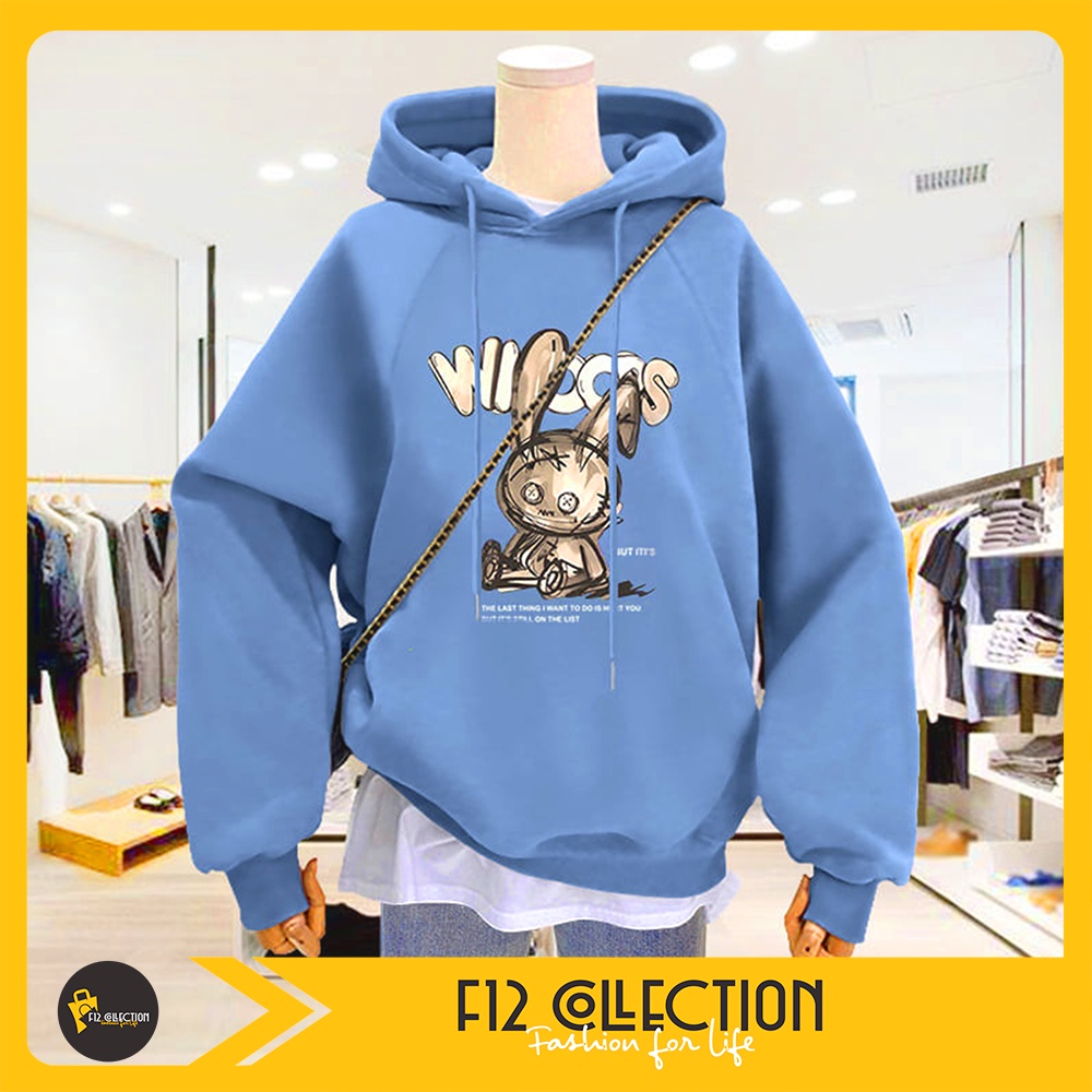Áo hoodie nữ cute có mũ WHOOPS nỉ bông dài tay đẹp giá rẻ F12 Collection HD006 | BigBuy360 - bigbuy360.vn