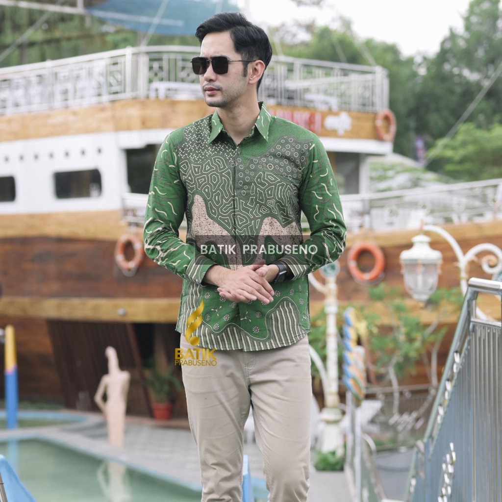 Arshanta Áo Sơ Mi Công Sở PRABUSENO 2 Lớp Tay Dài Ôm Dáng Size Jumbo XXL In Lớp Lông Mịn Màng Cao Cấp Kiểu Truyền Thống Mới Nhất Solo