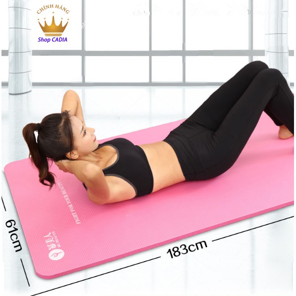 Thảm YOGA TPE Độ Dày 10mm Tặng Kèm Túi Lưới