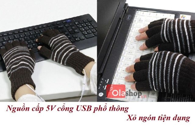Găng tay sưởi ấm cắm cổng usb