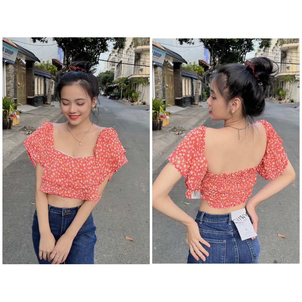 Áo kiểu tay bèo GINNY trendy nữ tính dịu dàng ngọt ngào nàng thơ