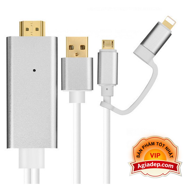 Dây kết nối mọi loại Điện thoại với Máy chiếu và Tivi (Samsung, Android, iPhone to HDMI) - Nổi tiếng của Agiadep