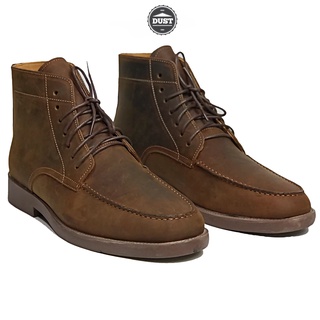 Giày cao cổ nam da bò sáp ngựa điên cao cấp thời trang vintager phong cách bụi Moctoe Boots Mad