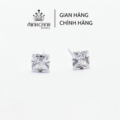 Khuyên Tai Bạc Ta Nụ Đá Vuông - Minh Canh Jewelry