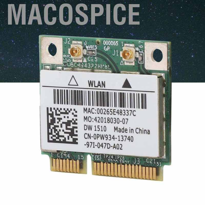 Macospice For DELL DW1510 Wireless WLAN Half-Mini PCI-E WIFI Card BCM94322HM8L 2.4G/5G GS