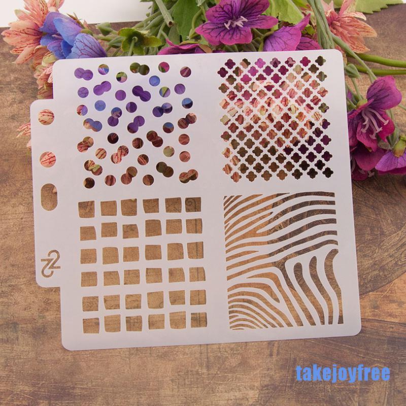 [takejoyfree 0609] Reusable square Stencil Airbrush Art DIY Home Decor Scrapbooking Album Craft