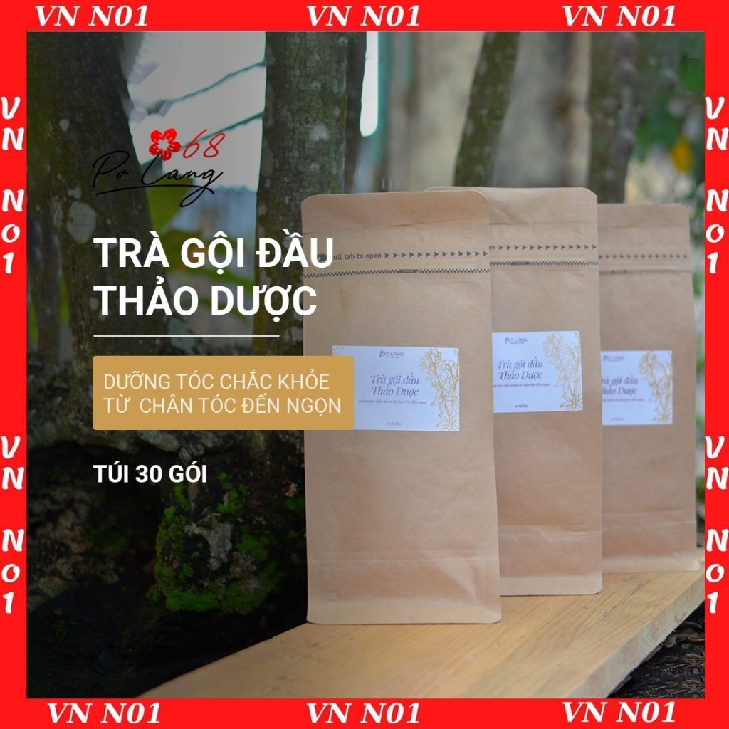 TRÀ GỘI ĐẦU THẢO DƯỢC PƠ LANG  NGĂN RỤNG TÓC, DƯỠNG TÓC MỀM MƯỢT, CHẮC KHỎE TỰ NHIÊN TÚI 30 GÓI