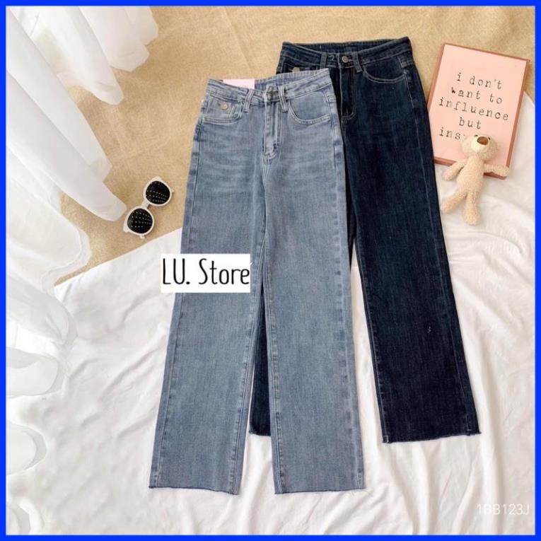 Jeans Ống Đứng Cạp Cao, Form Vừa- Hàng Quảng Châu Ulzzang  [ẢNH THẬT]