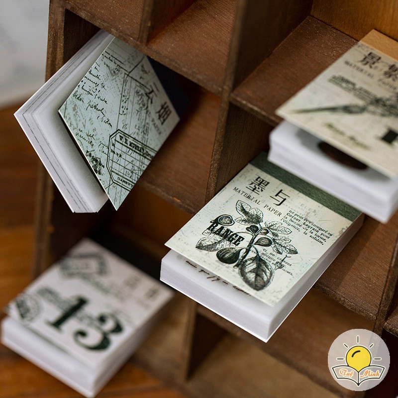 Quyển 80-100 tờ tranh vintage trang trí bullet journal, bộ sưu tập tờ ảnh Chấu Âu