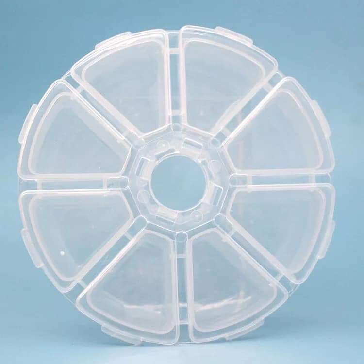 Hộp Tròn 8 ô Đựng Đồ, Đựng Fan Mi, Mi Rời, Mi hủ, Đựng Trang Sức Và Phụ Kiện
