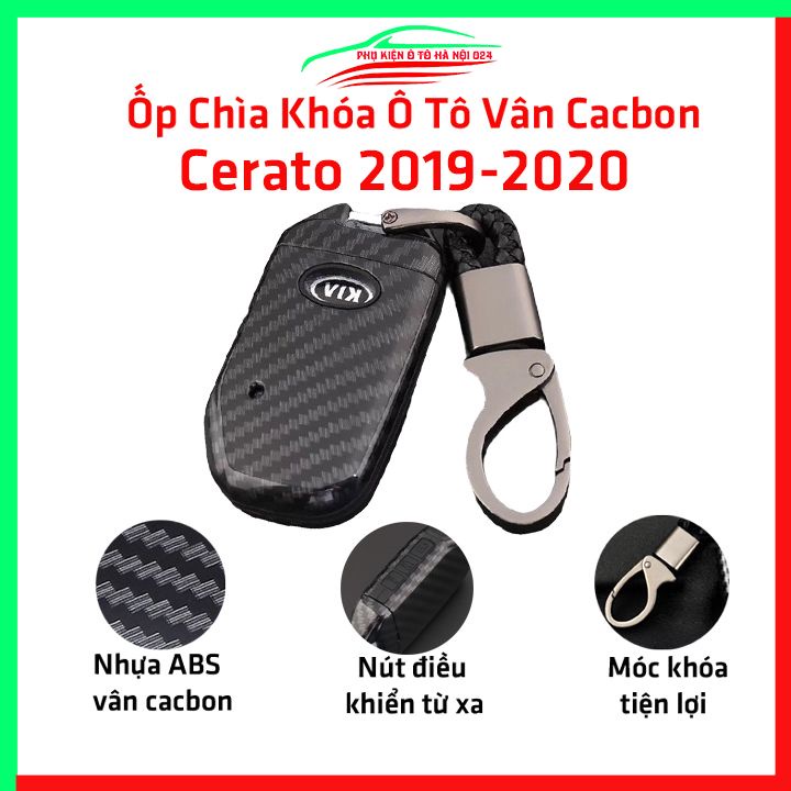 Ốp khóa cacbon Cerato 2019-2020 kèm móc khóa
