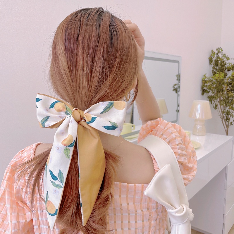 Dây Buộc Tóc Thắt Nơ Đính Ngọc Trai Giả Xinh Xắn