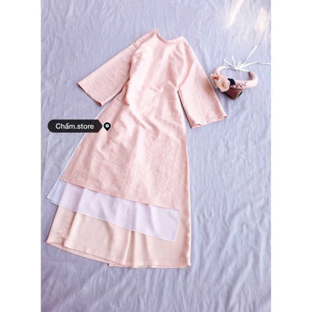 Set áo dài cách tân+quần ống rộng+mấn ( designedbyChấm )