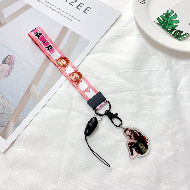 Dây đeo cổ tay họa tiết hoạt hình bằng acrylic dành cho điện thoại