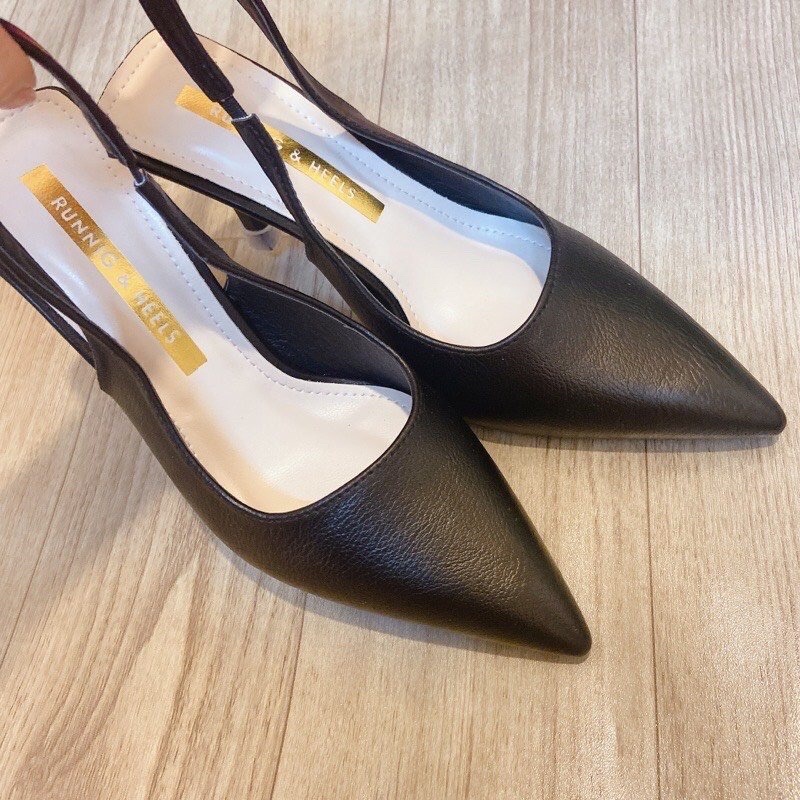 Bán Sỉ-Giày sandal mũi nhọn trơn da sần quai chun sau gót nhọn 8cm