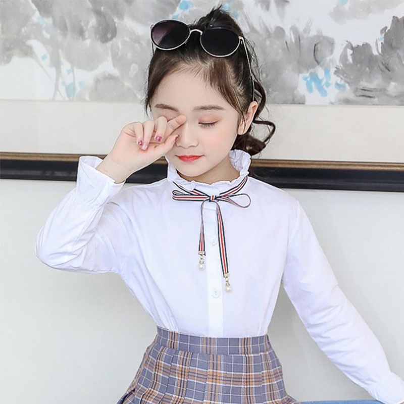 Set Áo Sơ Mi + Chân Váy Họa Tiết Hoạt Hình Đáng Yêu Thời Trang Dành Cho Bé Gái akku