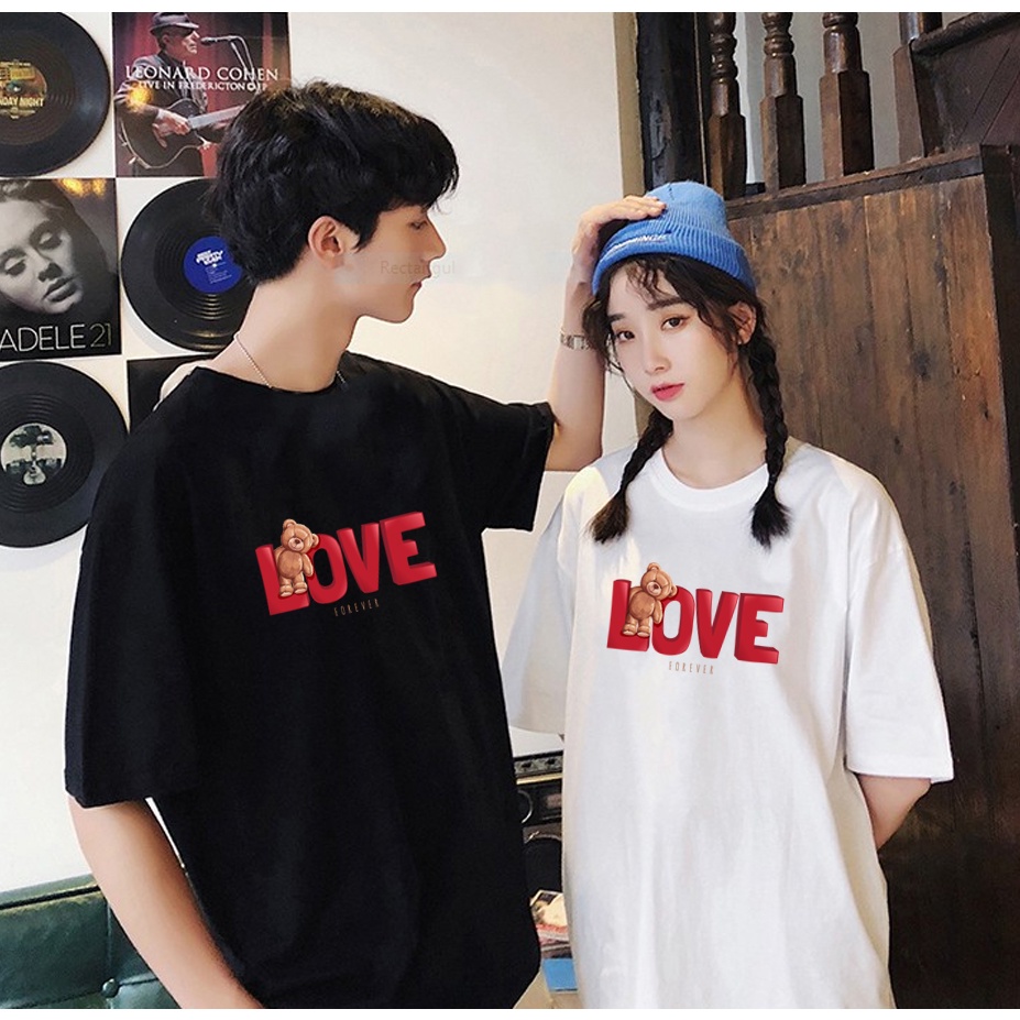 Áo thun mẫu gấu - love - forever- chất cotton  mát lạnh
