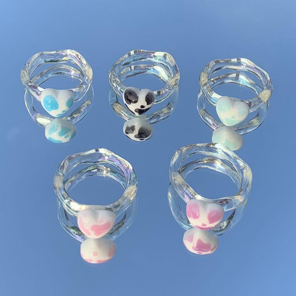 Nhẫn Trong Suốt Họa Tiết Da Báo Nhiều Màu Phong Cách Hàn Quốc Cổ Điển Thời Trang Mùa Hè Tinh Tế Cho Nữ