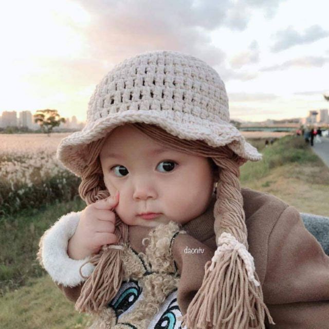 Nón len bính tóc cho be