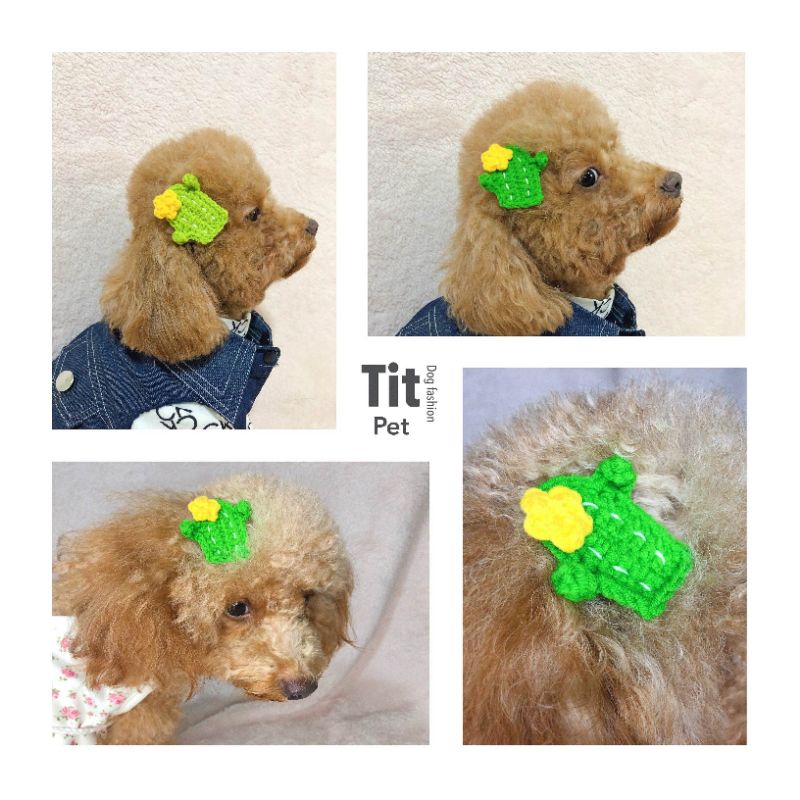 kẹp tóc len handmade