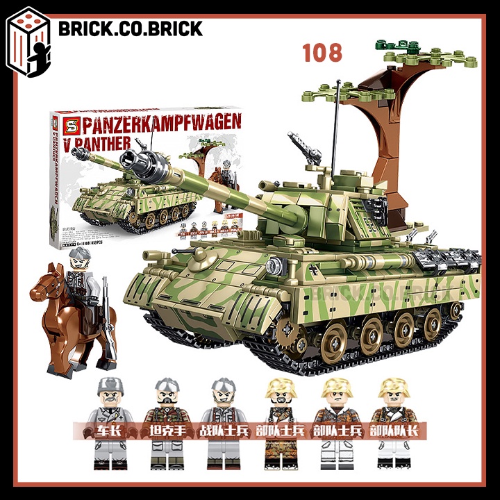 Lắp Ráp Xếp Hình SY0108 : Xe tank PZ Panther V panzerkampfwargen 858 mảnh