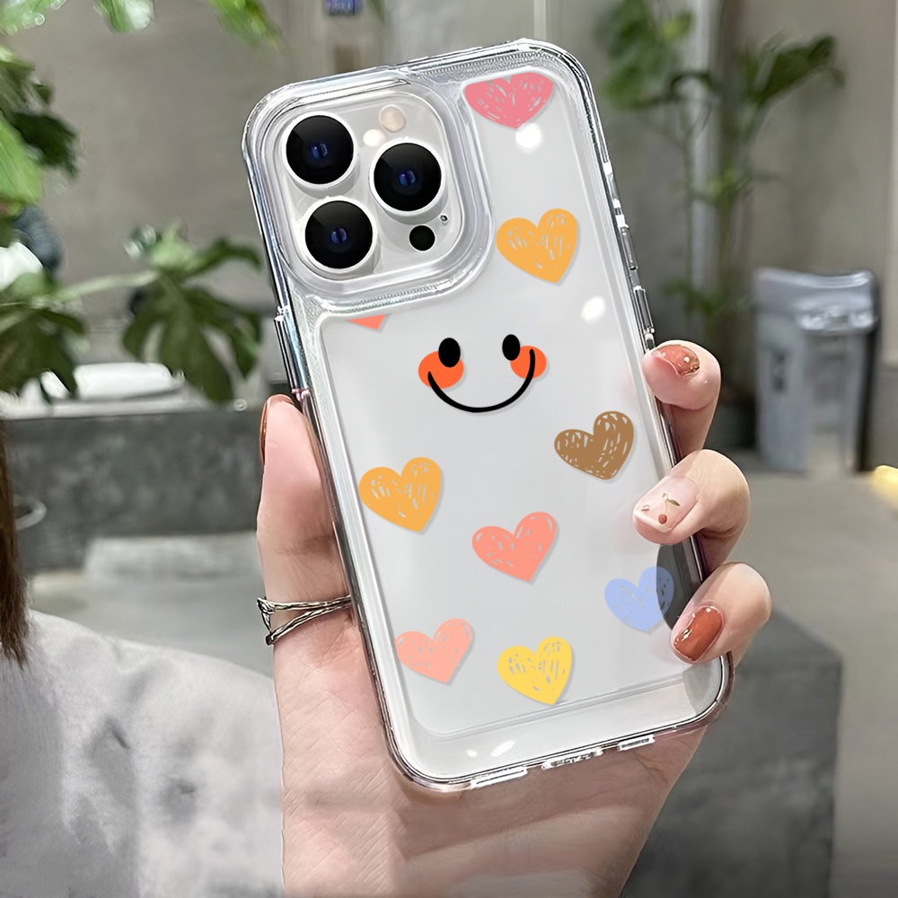 Ốp Điện Thoại Trong Suốt Hình Mặt Cười Cho iphone 14 Plus 11 13promax 12 7Plus X XS Max 7 8 SE2020