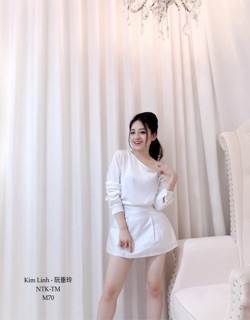 Áo lụa lệch vai