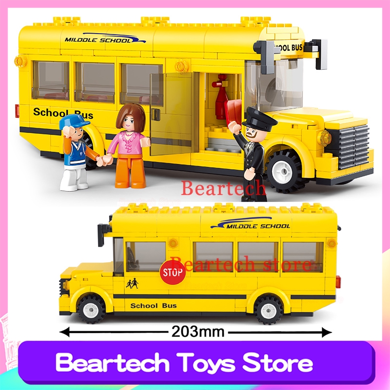 Bộ lắp ráp lego xe buýt dành cho trẻ em có hướng dẫn kèm theo