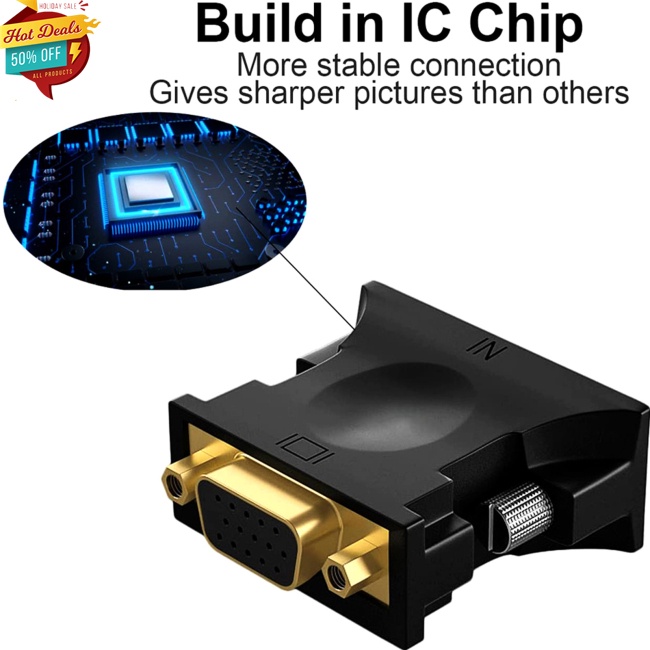 Đầu Chuyển Đổi Dvi Sang Vga Kỹ Thuật Số Hd Dvi 24+1 Sang Vga 100mb/s