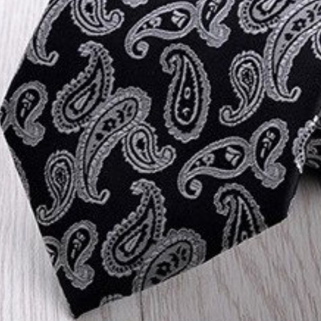 Cavat Nam bản to màu đen hoa văn 8cm cao cấp thời trang, Cà vạt công sở, Cravat chú rể, Calavat dự tiệc CV-8165