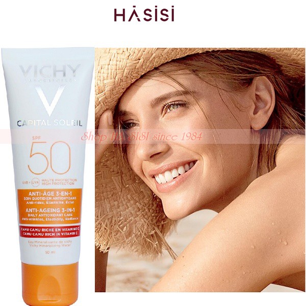 Chống Nắng Chống Lão Hóa VICHY- Capital Soleil Anti-Aging 3in1 SPF50 50ml