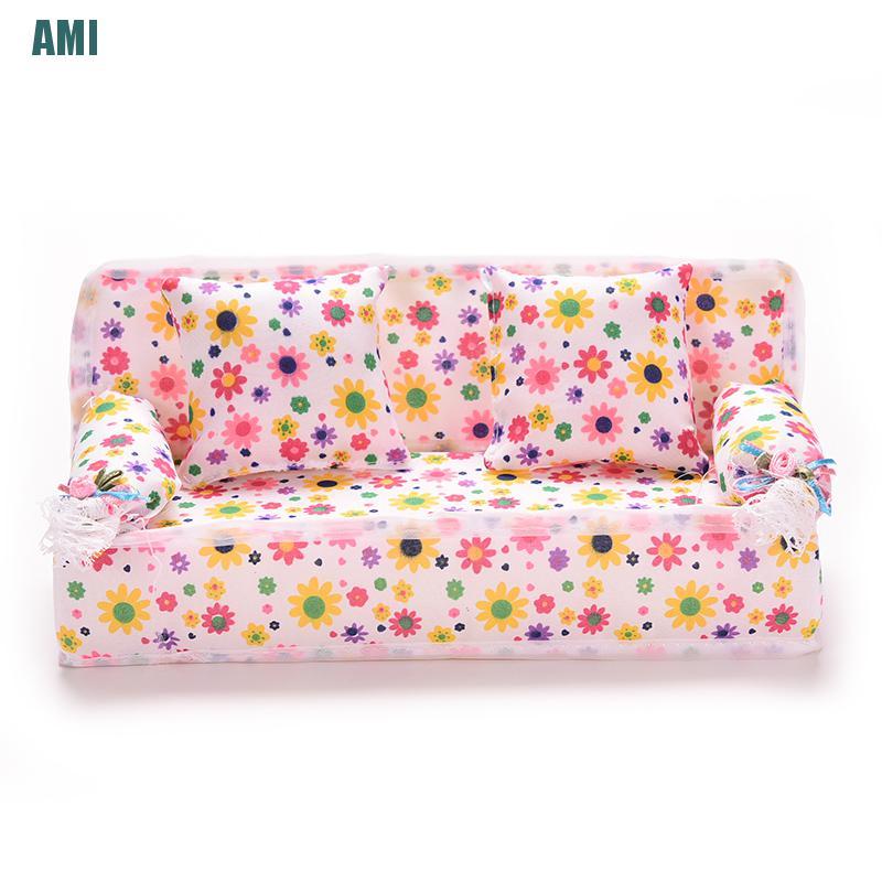 Bộ 3 Ghế Sofa 2 Gối Cho Nhà Búp Bê