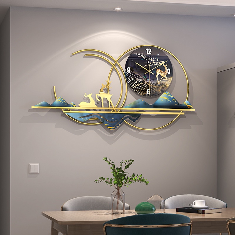 Đồng hồ treo tường hươu độc đáo SENCOM, đồng hồ trang trí decor vòng cá tính nghệ thuật - 090