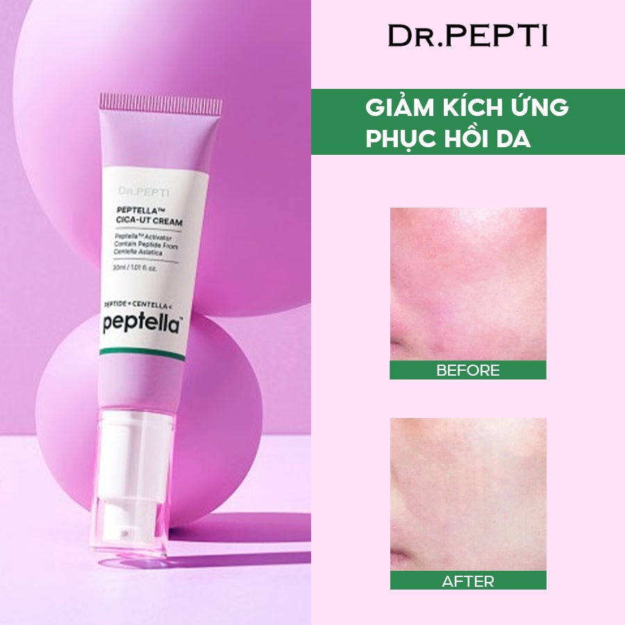 Kem dưỡng phục hồi da Dr Pepti Peptella Cica-Ut Cream 30ml