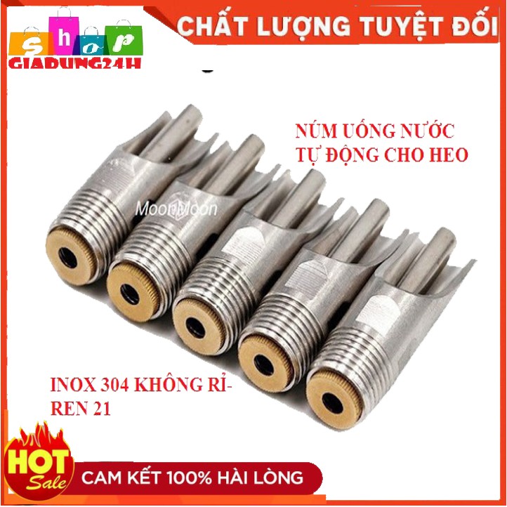 Núm INOX cho heo uống nước- Vòi cho heo uống nước tự động-Giadung24h